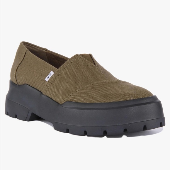 Vans Shoes - TOMS Alpargata Combat Low Women’s Olive Green Slip-On Sneakers size 8.5